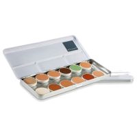 Geöffnete Camouflage-Palette shireen mit zwölf Farbtöpfchen